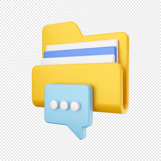 3d folder file chatting illustration