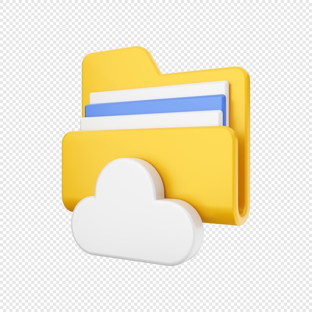 3d folder file cloud save illustration