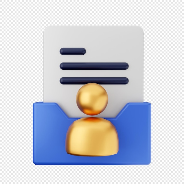 3d folder file data icon illustration