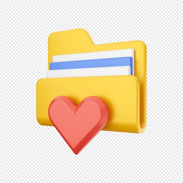 3d folder file love story illustration