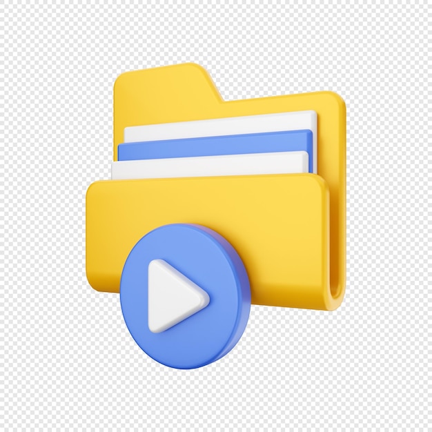 3d folder file video format illustration