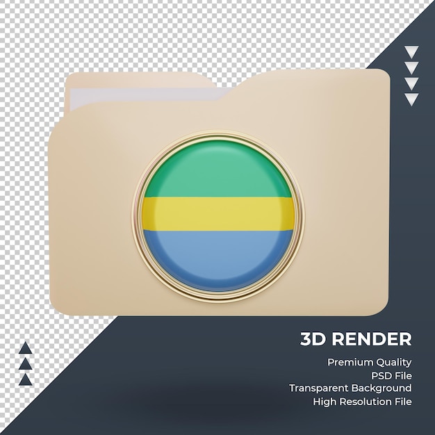 3d folder Gabon flag rendering front view