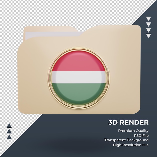 3d folder Hungary flag rendering front view