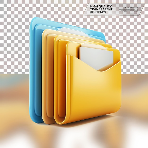 PSD 3d folder icon a folder shaped icon representing organization