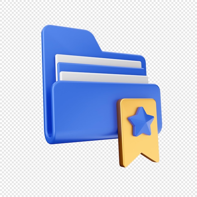 3d folder icon illustration render