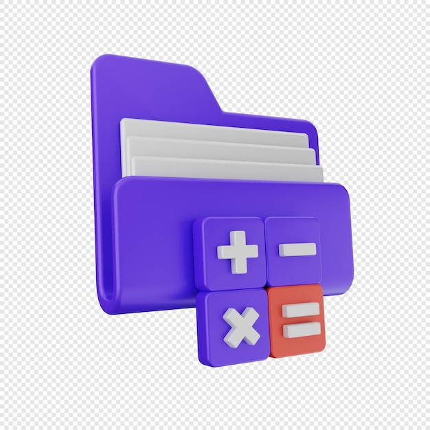 3d folder icon illustration render