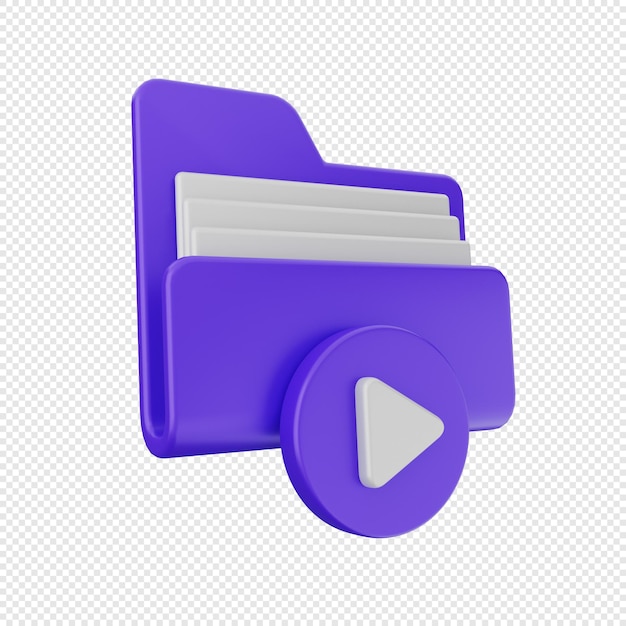 3d folder icon illustration render