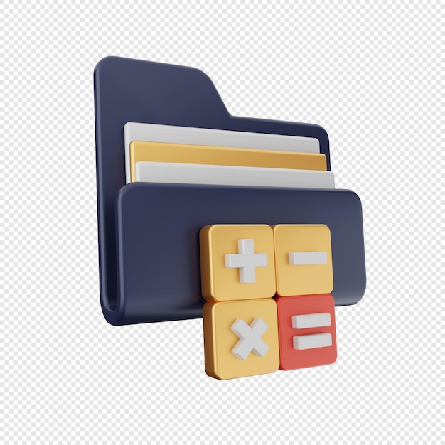 3d folder icon illustration render