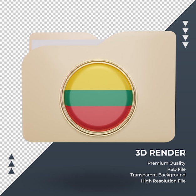 3d folder Lithuania flag rendering front view