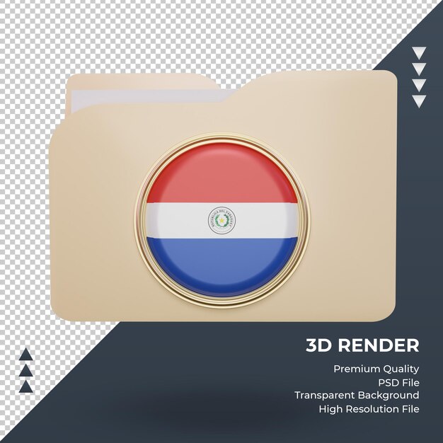 3d folder Paraguay flag rendering front view