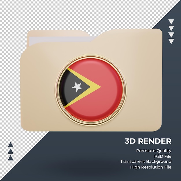 3d folder Timor Leste flag rendering front view