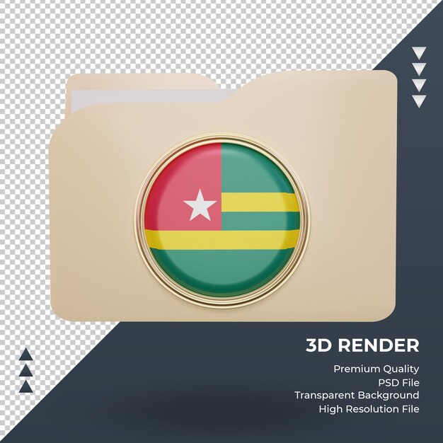 3d folder Togo flag rendering front view