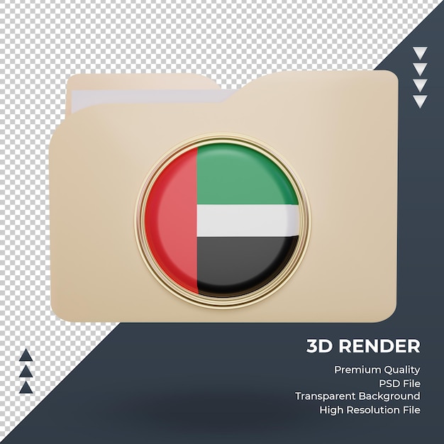 3d folder United Arab Emirates flag rendering front view