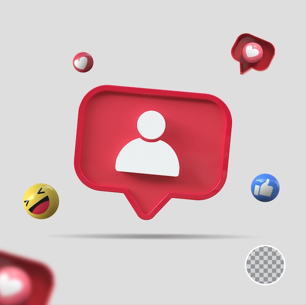 PSD 3d follower icon instagram render