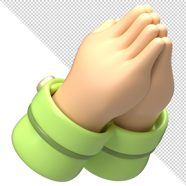 PSD 3d forgive hand gesture for ramadan and eid icon