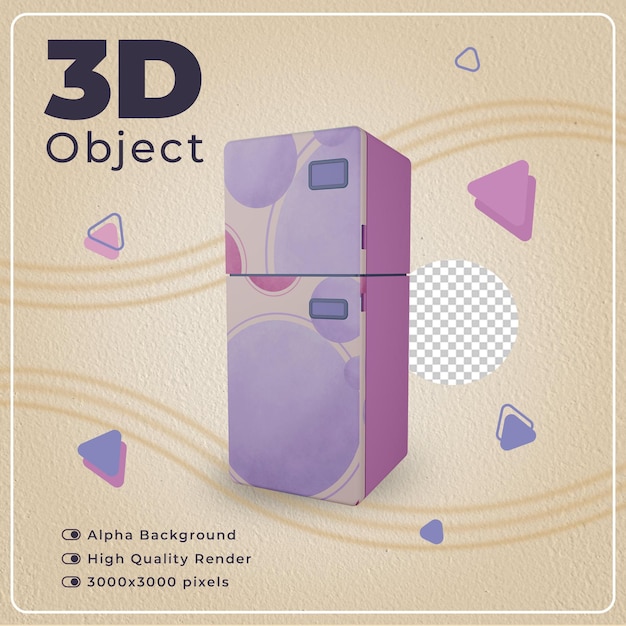 3D Freezer Isolated Object With High Quality Render