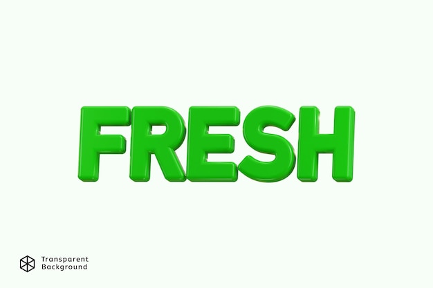 PSD 3d fresh text effects 3d rendering vector illustration