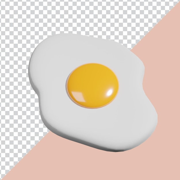 3D Fried Egg Minimal Flat PSD