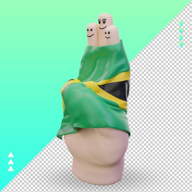 3d friendship day finger Jamaica flag rendering right view