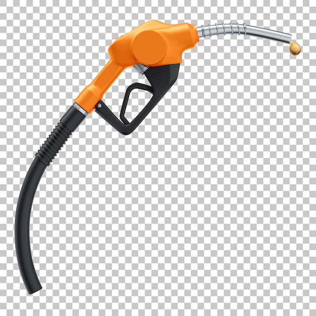 3D Fuel Pump Nozzle for Gasoline Alcohol Diesel at Gas Station with Transparent Background