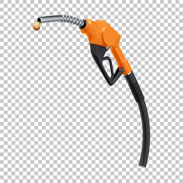 3D Fuel Pump Nozzle for Gasoline Alcohol Diesel at Gas Station with Transparent Background