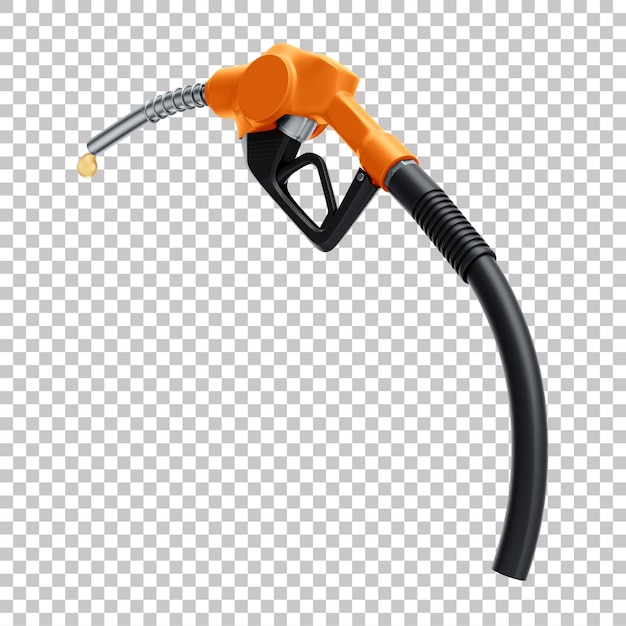 3D Fuel Pump Nozzle for Gasoline Alcohol Diesel at Gas Station with Transparent Background