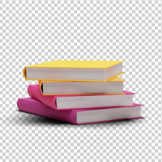 3D fully isolated books