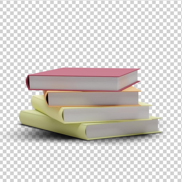 3D fully isolated books