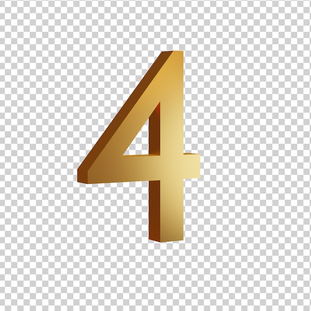 3D fully isolated number 4