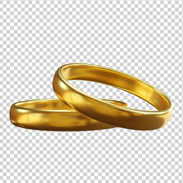 3D fully isolated wedding rings