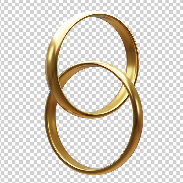 3D fully isolated wedding rings