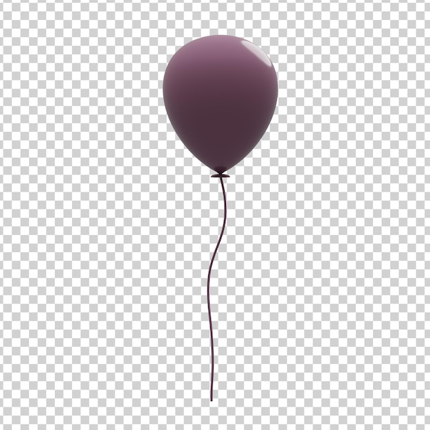 3D fully transparent dusky purple balloon