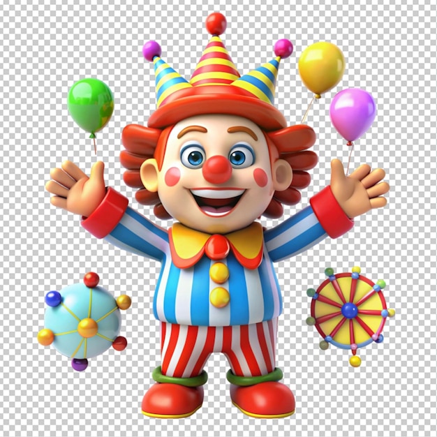 PSD 3d fun carnival character transparent background