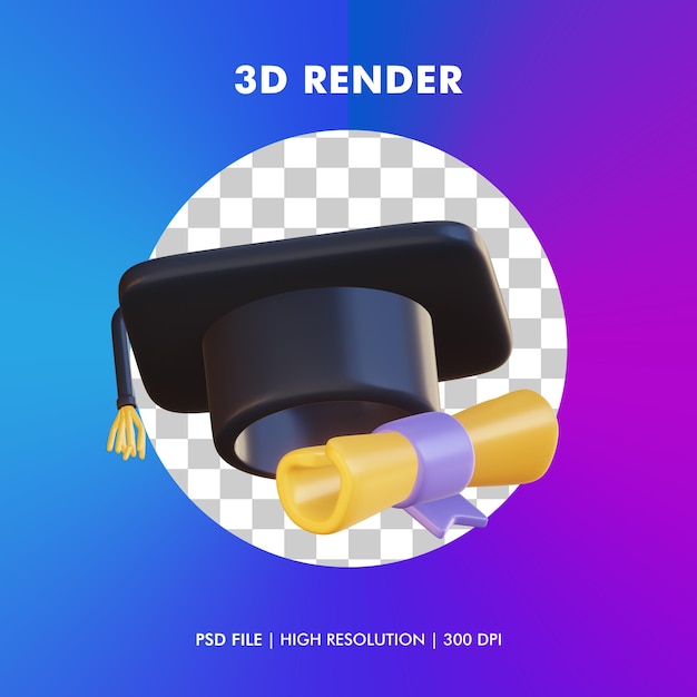 3d garduate illustration isolated