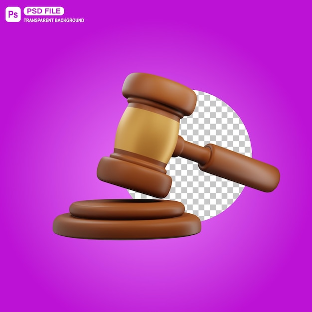 3D Gavel Judge Hammer Illustration