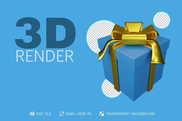 3D Gift Box with isolated background