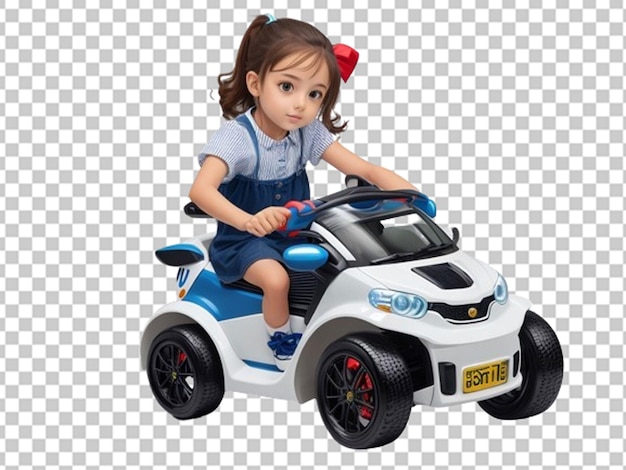 PSD 3d girl riding a car drivers day concept