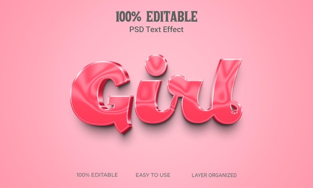 3d Girl text effect