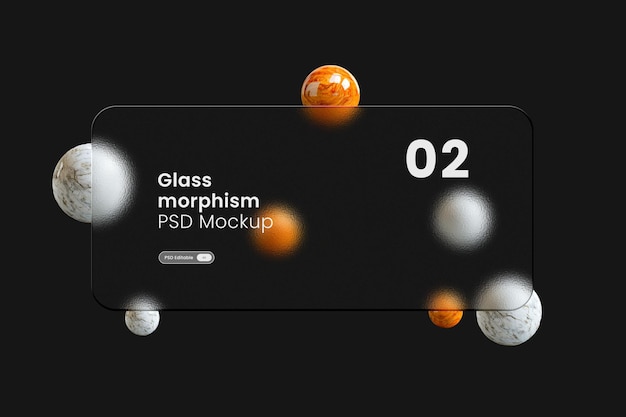 PSD 3d glass morphism presentation mockup