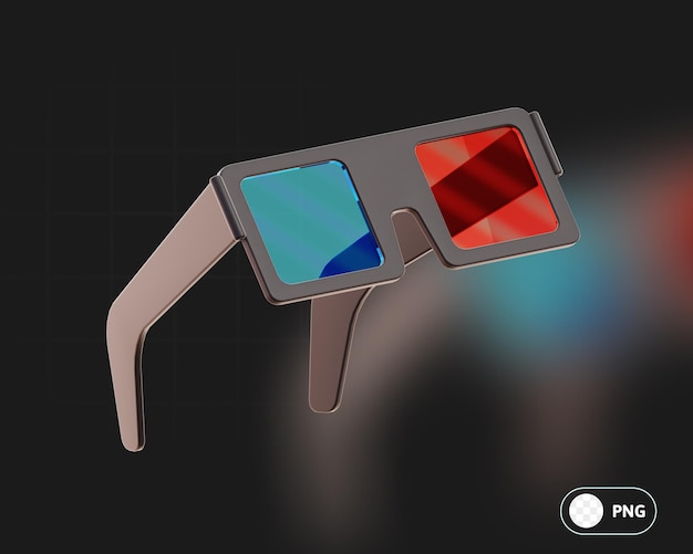 3D Glasses Movie Production device and tools 3D Illustration