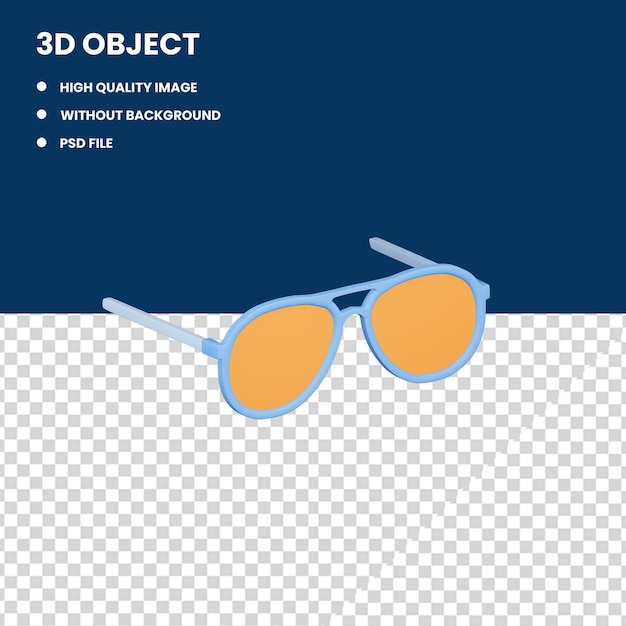 3D Glasses with Transparent Background