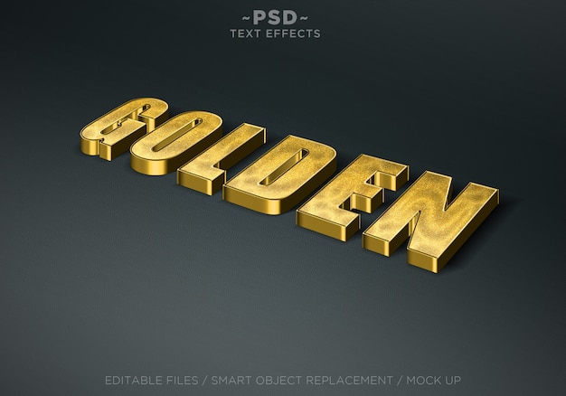 3D Glitter Golden Style Editable Text Effects