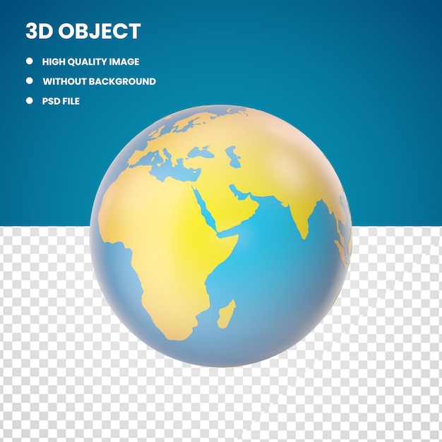 3d Globe Blue Orange