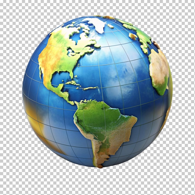 3d globe on transparent background