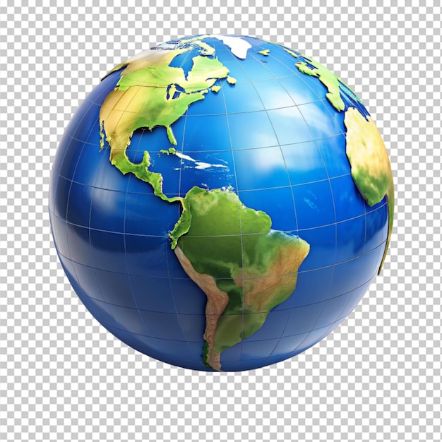 3d globe on transparent background