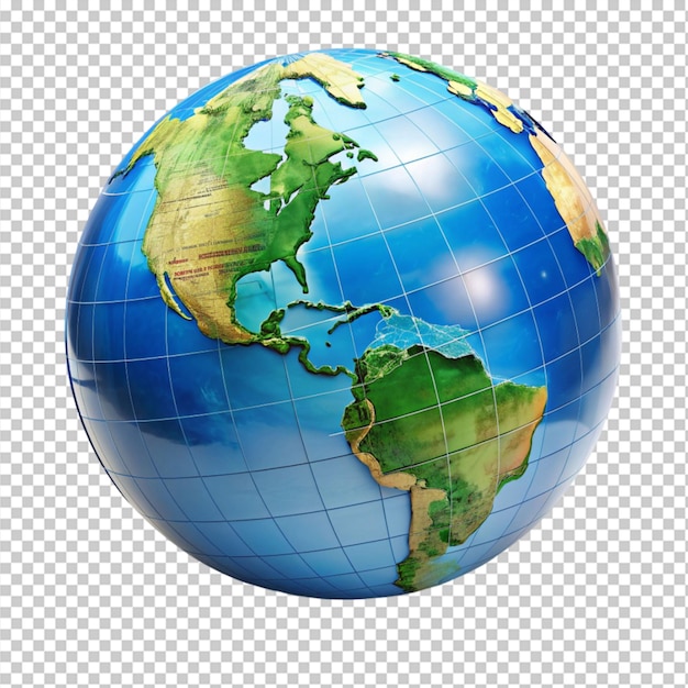 3d globe on transparent background