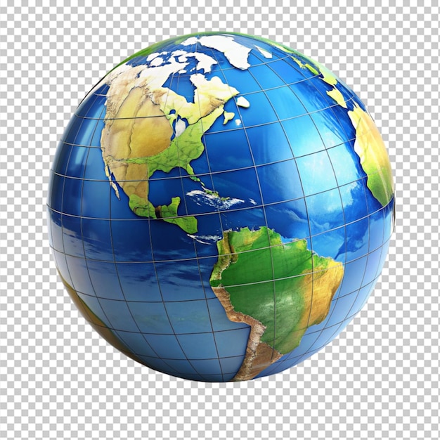 3d globe on transparent background