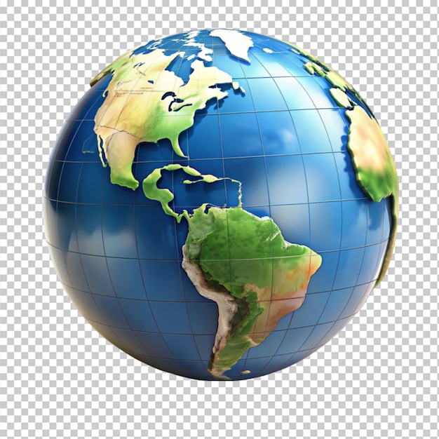 3d globe on transparent background