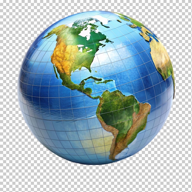 3d globe on transparent background