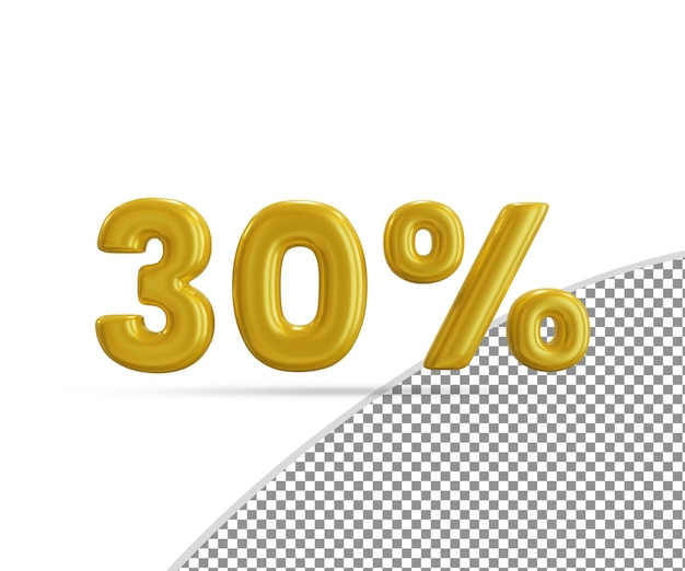 3d Glossy Gold Text Effect 30 Percent